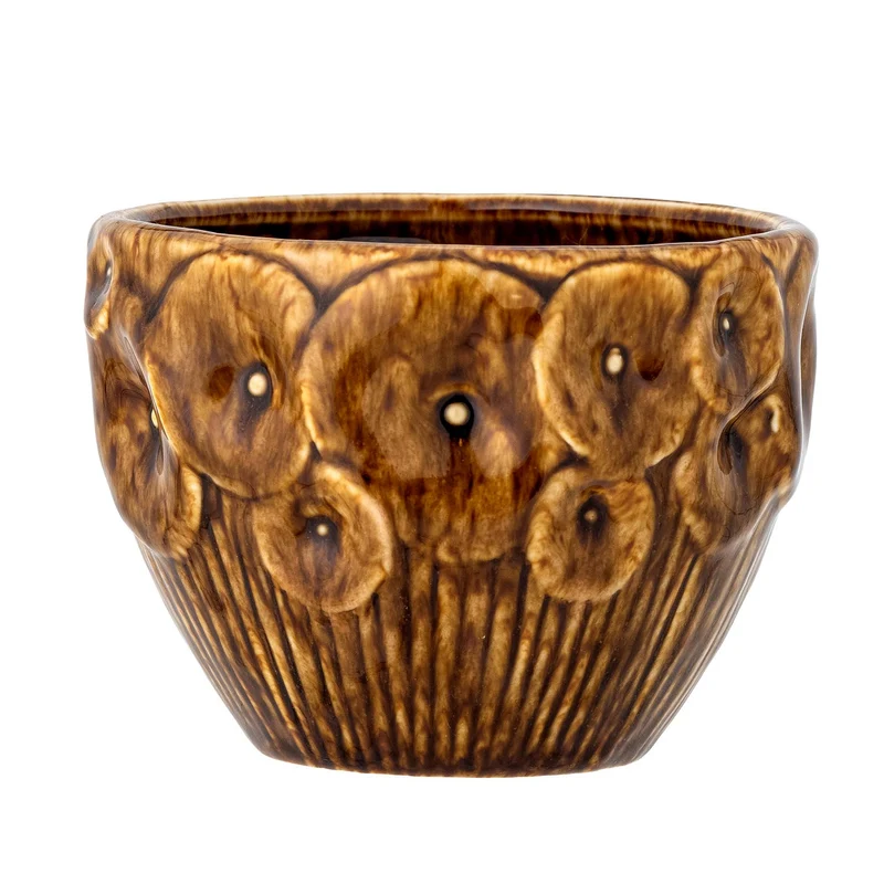 Rokaya Blumentopf, Braun, Steingut