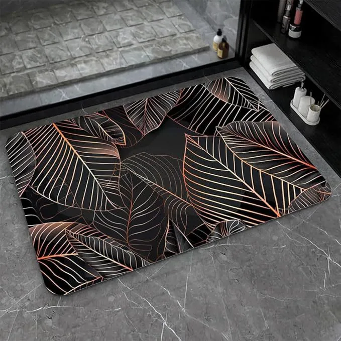 Luxuriöse Blättermuster Badematte