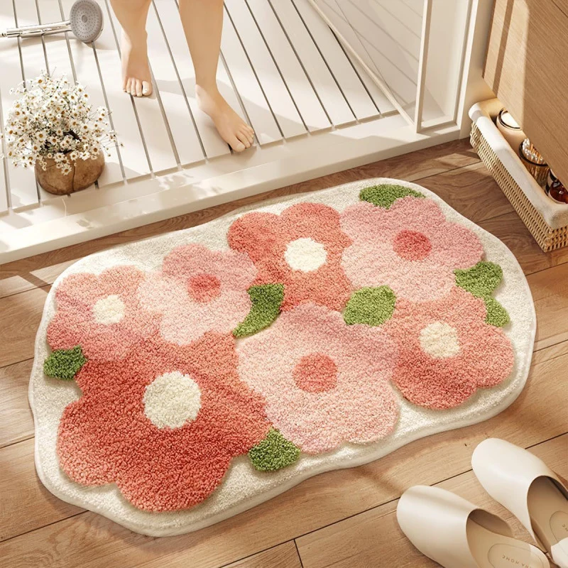Blumenmuster Badematte