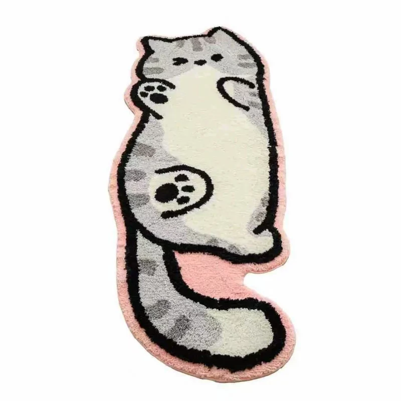 Süße katzenförmige Badematte