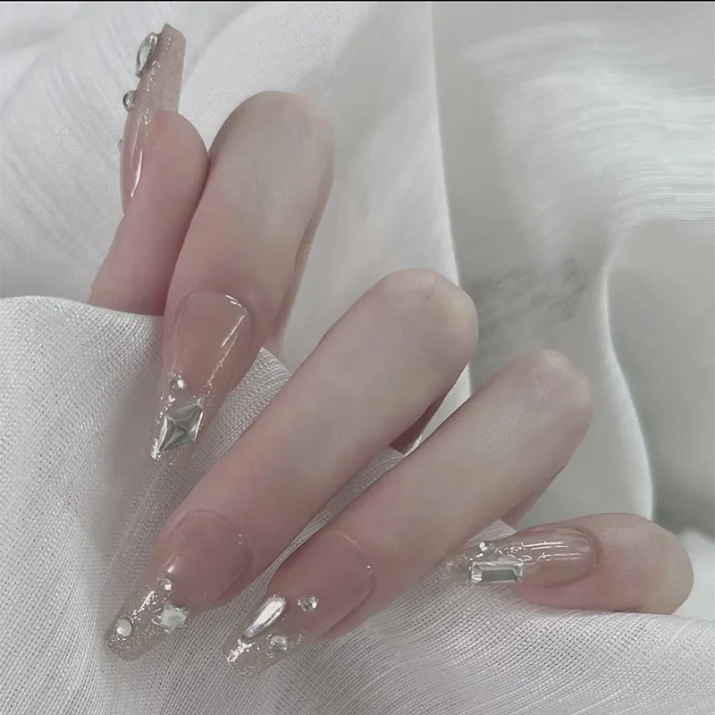 Elegante Glitzer-Stiletto-Press-On-Nägel Karnz