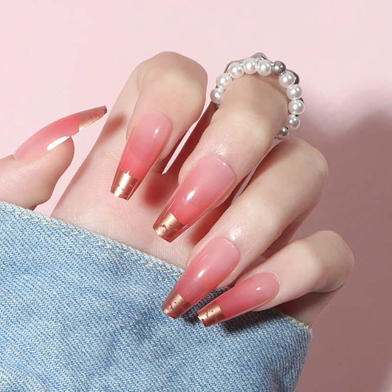 Elegante Gradient Stiletto Press-On Nägel Karnz