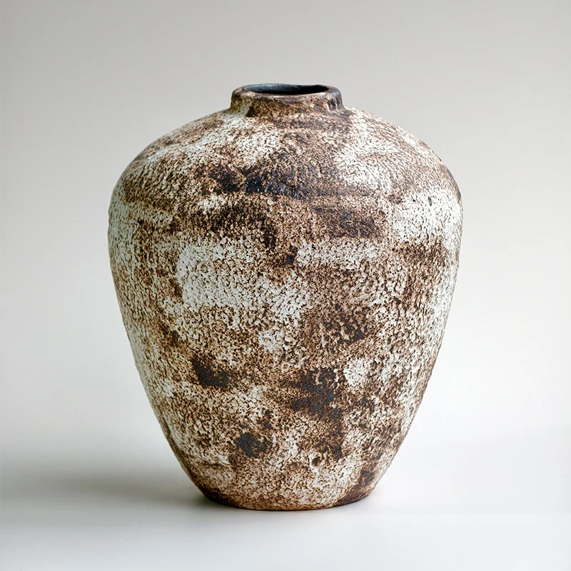 Rustikale strukturierte Keramische dekorative Vase