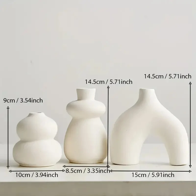 Künstlerisches kurvenförmiges Keramikvase-Set