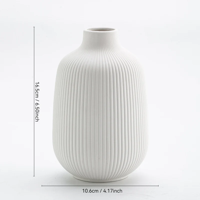 Keramikblumenvase, Landhausstil, Webstruktur