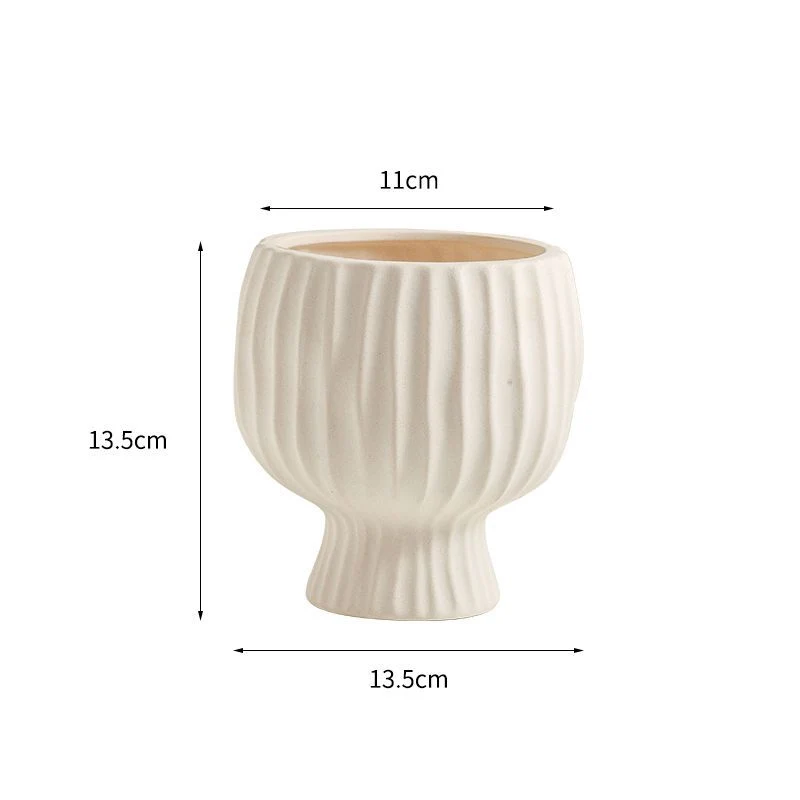 Keramikblumenvase, Landhausstil, Webstruktur