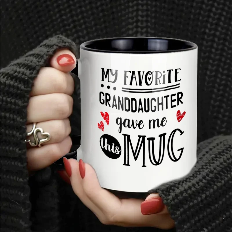 Keramik-Kaffeebecher mit Spruch, 301–400 ml