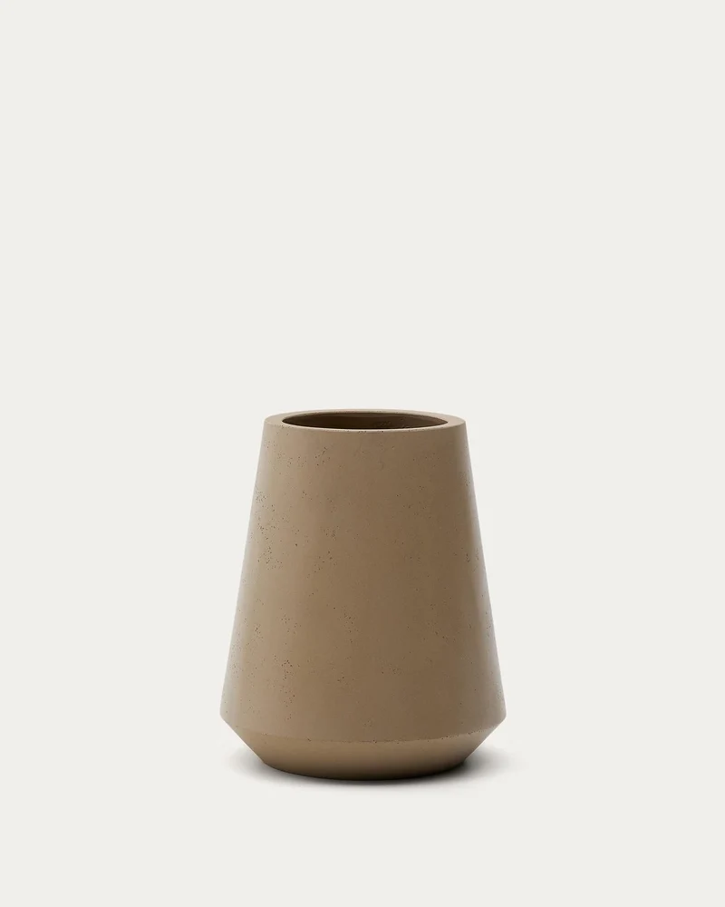Blumentopf Calun aus Zement in Beige Ø 50 cm
