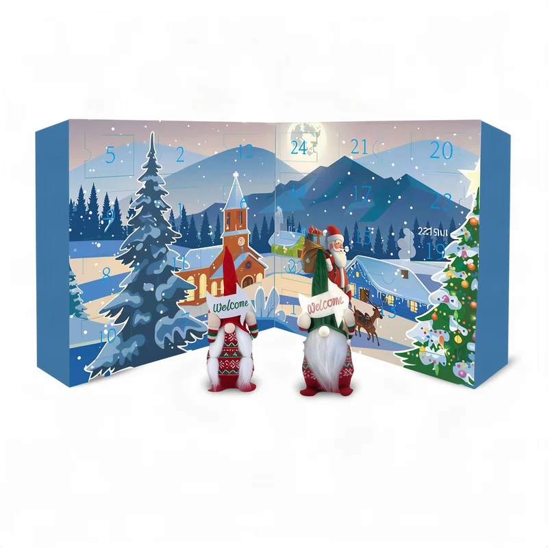 Adventskalender mit Weihnachtszwergen, 24 Stück