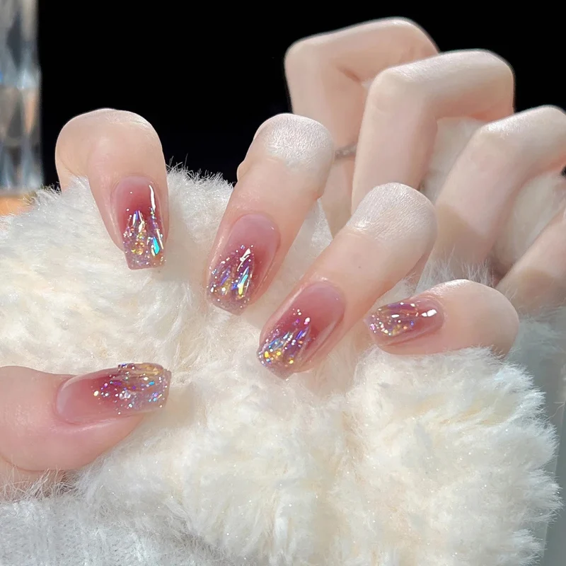 Dekorative Press-On Nagelverlängerungen mit Glitzer-Finish Karnz