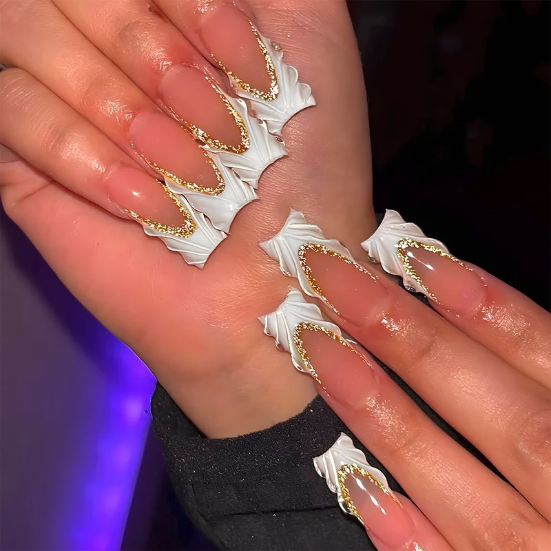 Dekorative Lange Press-On Nail Extensions Karnz
