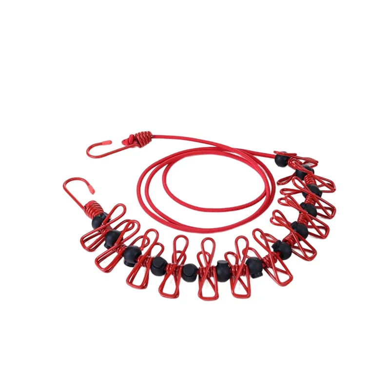 Elastische Wäscheleine mit Klammern