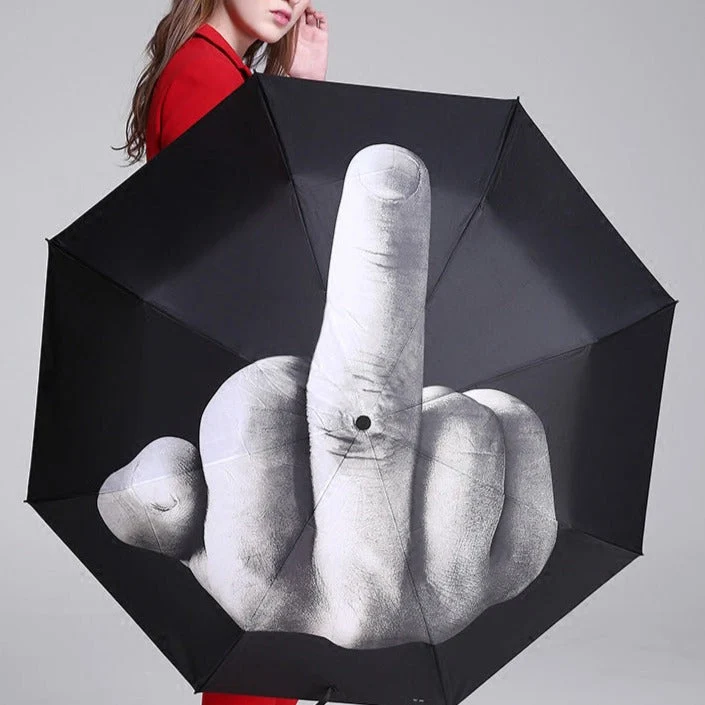 Witziger Mittelfinger-Regenschirm