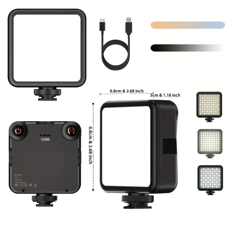 LED Videoleuchte mit Clip und einstellbarem Weißton