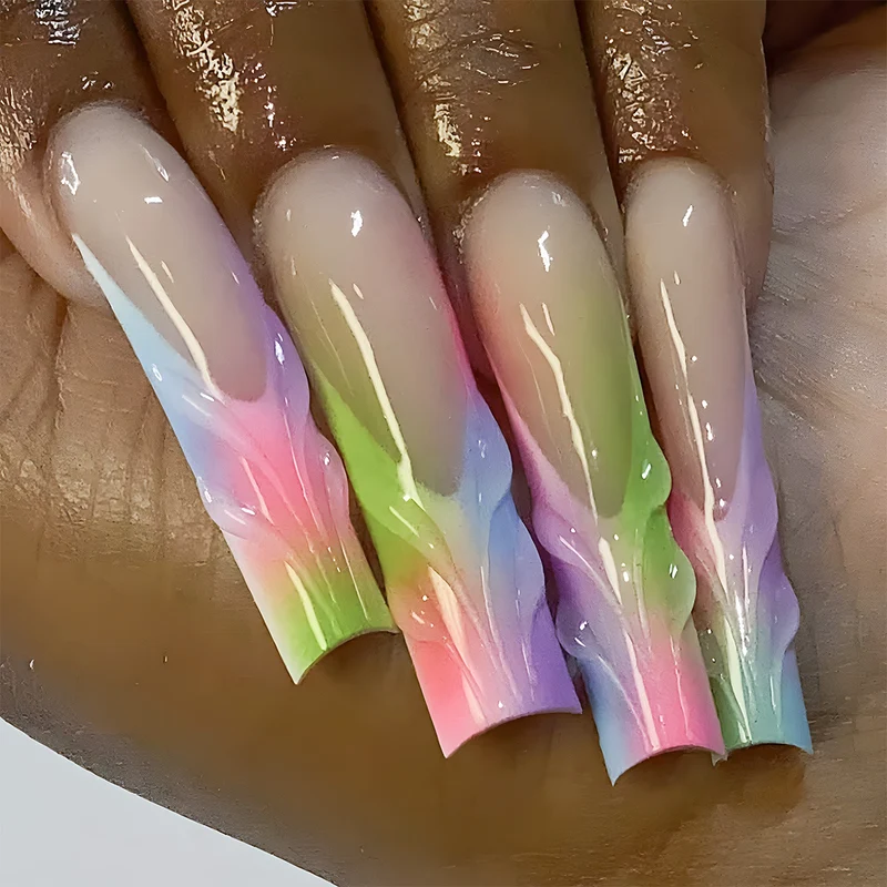 Künstlerische Gradient Lange Stiletto Press-On Nägel Karnz