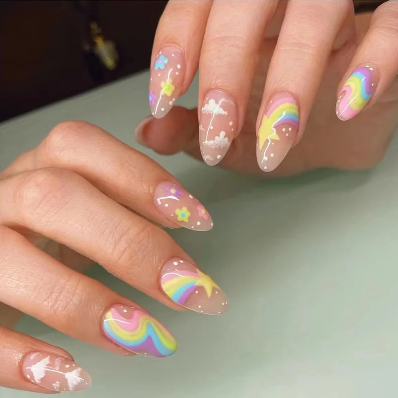 Künstlerische Blumen-Nagelspitzen Karnz
