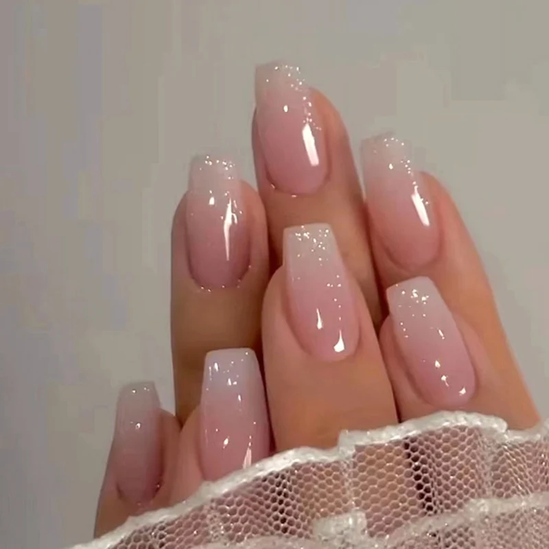 Elegante Ombre Quadrat Nagelverlängerungen Karnz