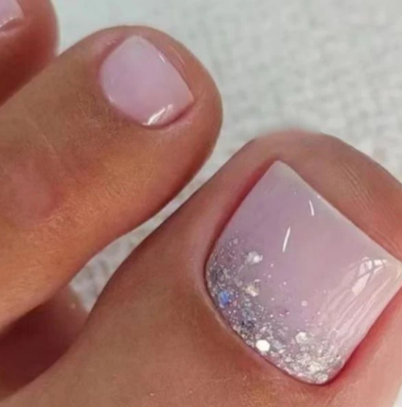 Elegante Glitter Ombre Zehennagelkunst Karnz