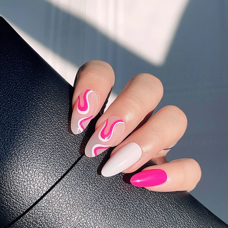 Abstract Swirl Design Press-On Nails Karnz