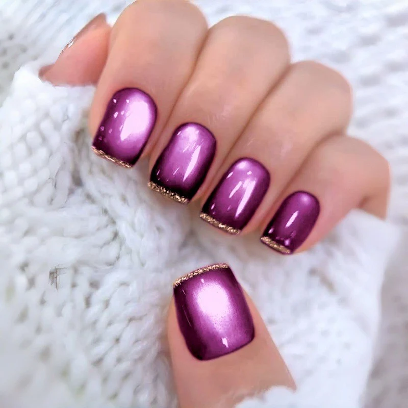 Elegante Glitter Ombre Press-On Nägel Karnz