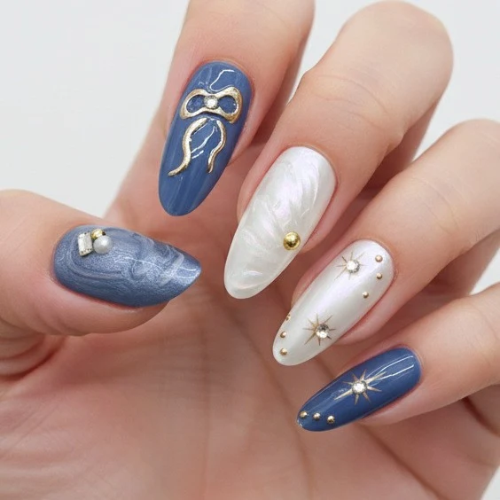 Künstlerisches Acryl Press-On Nagelset Karnz