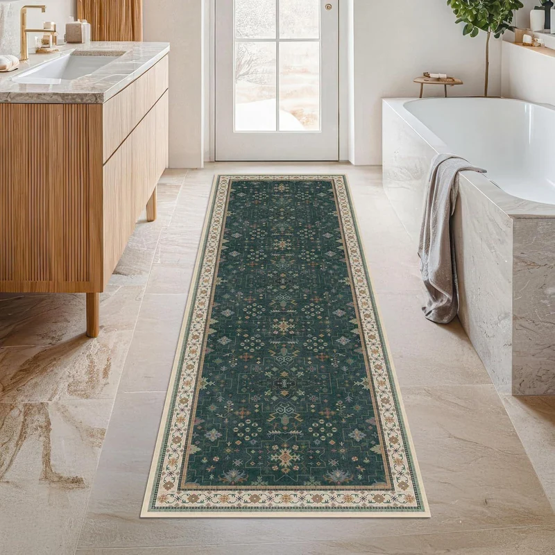 Vintage Floral Runner Teppich Karnz