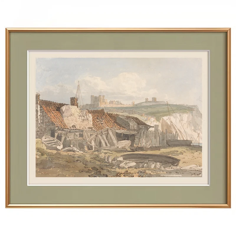 Gerahmte Historische Küstenlandschaft Kunstwerk