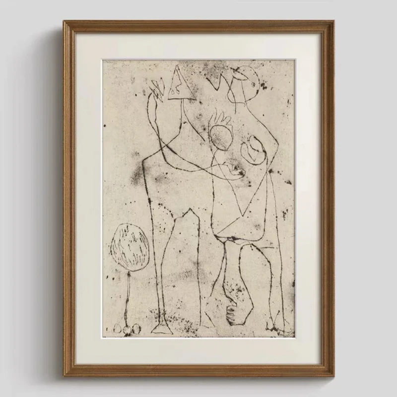 Abstracte Linienkunst gerahmter Druck
