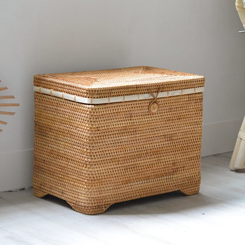 Stilvoller Aufbewahrungskorb aus Rattan Karnz