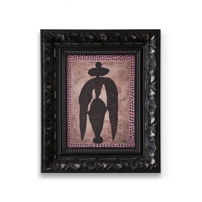 Gerahmter Kunstdruck mit abstraktem Silhouetten-Design