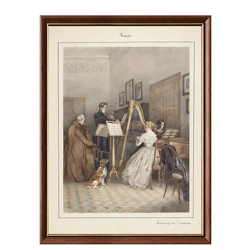 Klassische Musik-Themen gerahmter Kunstdruck