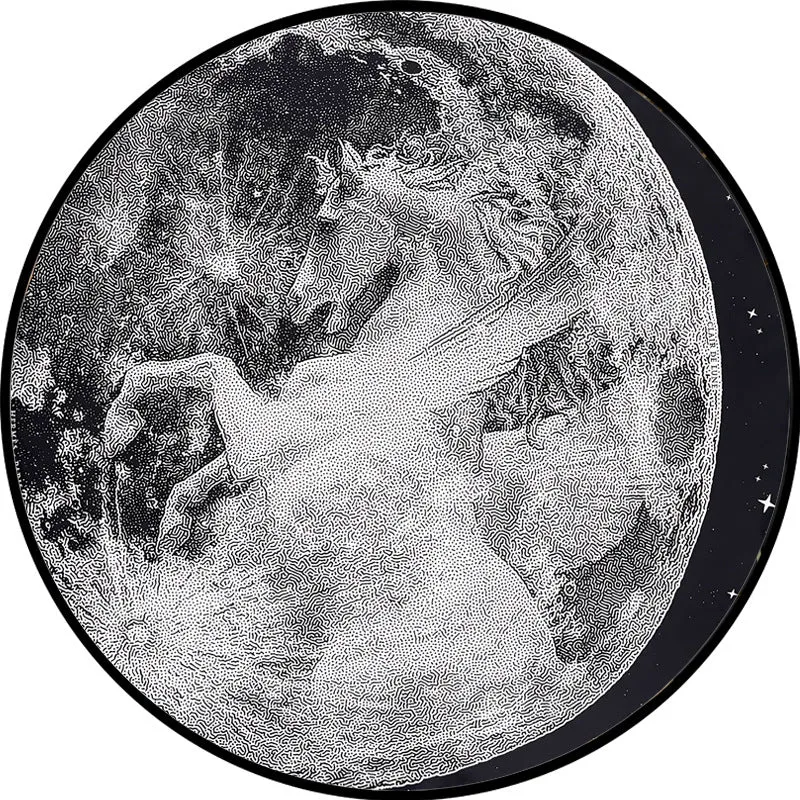 Künstlerische Einhorn Mond Wanddekoration