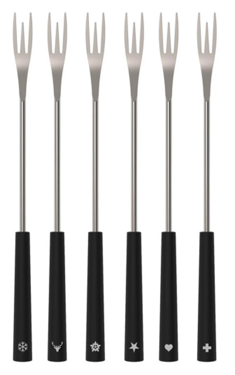 KISAG Fonduegabeln 2in1 black 6er Set für Fleisch-und Käsefondue