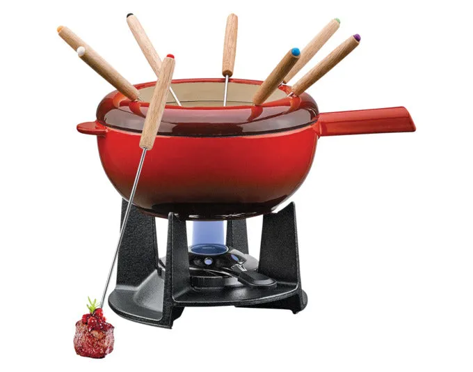 SPRING Fondue-Garnitur Saas-Fee rot glänzend 2 l ø 20 cm