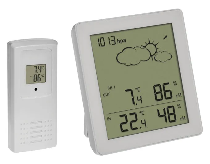 TFA Funk-Wetterstation Clear weiss Luftdruck 10.5x9.4x5.8 cm