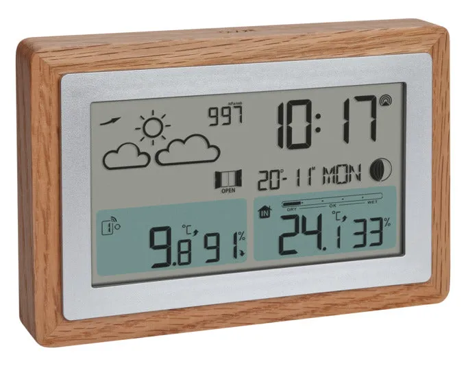 TFA Funk-Wetterstation Oak Rahmen Eichenholz 10x15x7.5 cm -40…+70°C