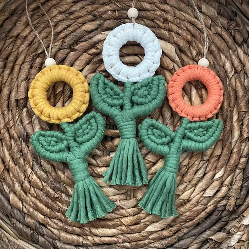 Dekorativer Makramee-Pflanzenornament Karnz