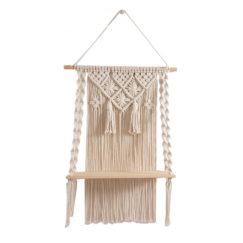 Macrame Wandregal mit dekorativen Akzenten Karnz
