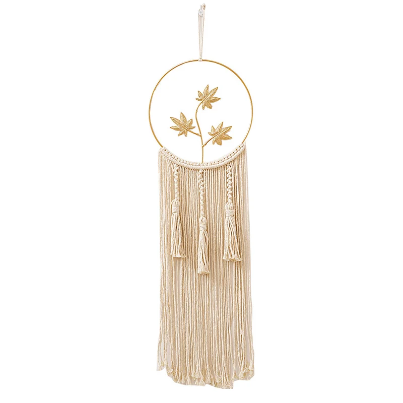 Macrame Wandbehang Kunst mit Blattdesign Karnz