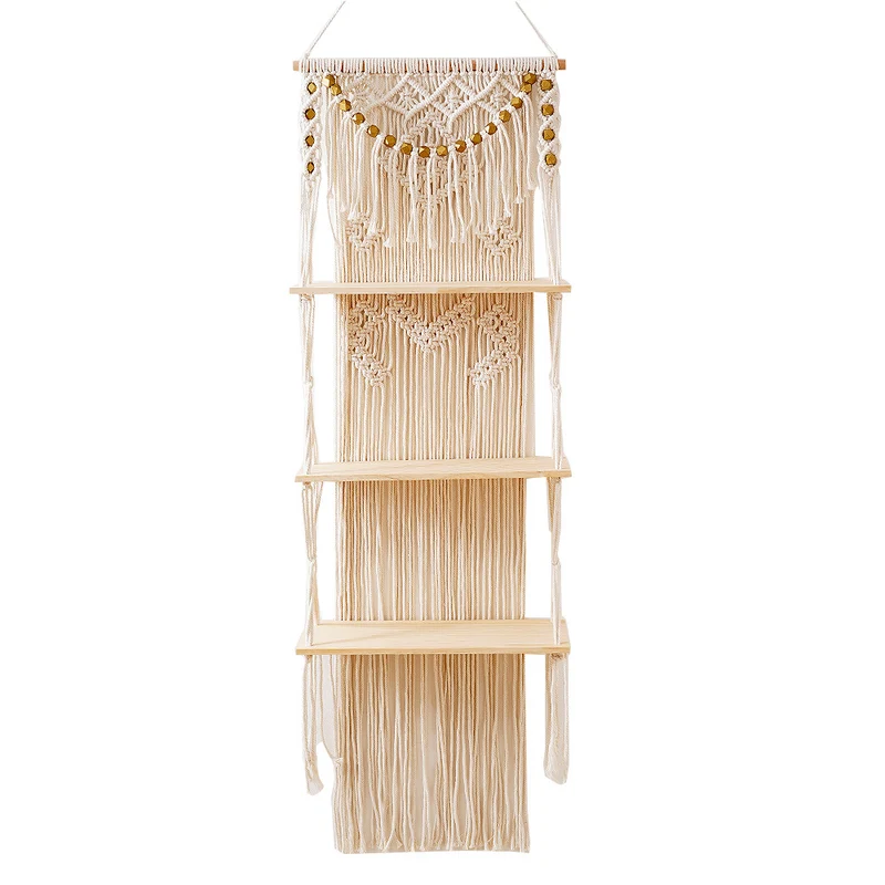 Macramé Mehrstufiges Wandregal Organizer Karnz