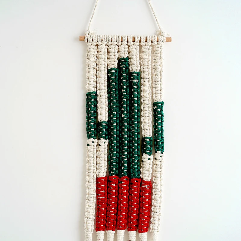 Macramé Wüsten-Kaktus Wandbehang Dekor Karnz