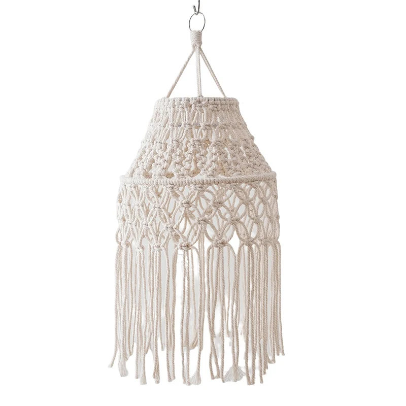 Macramé Bohemian Hängende Pendelleuchte Schirm Karnz