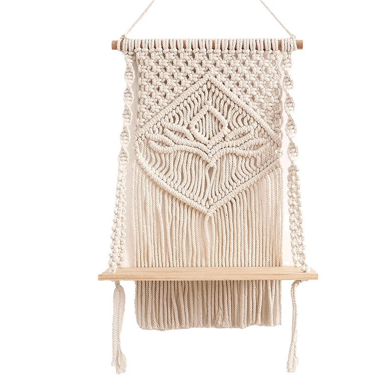 Dekorativer Macramé Wandregal Karnz