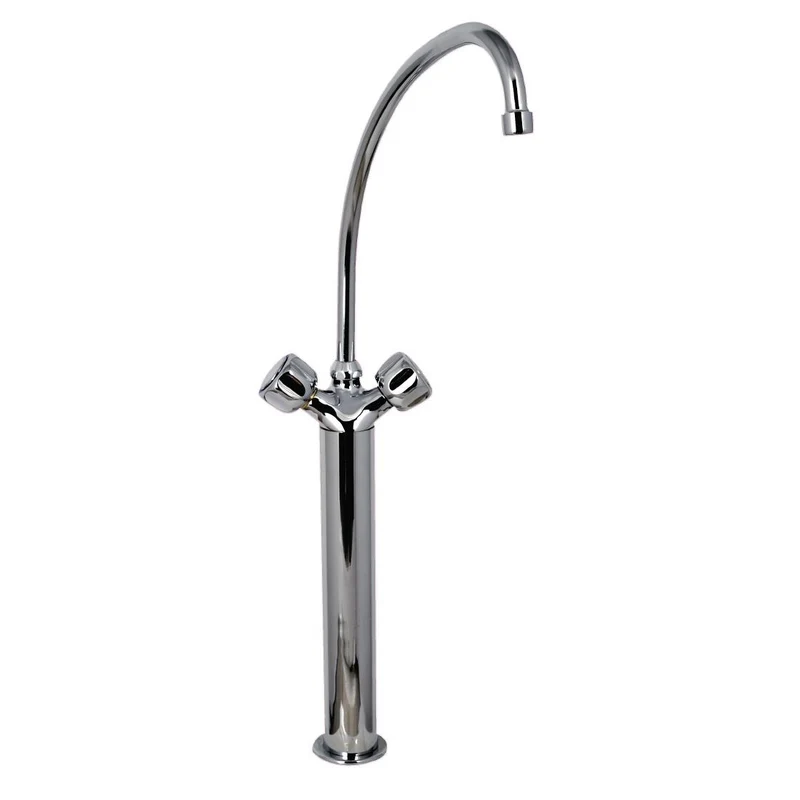 Robustna mešalna pipa monoblok z vrtljivimi gumbi, 40cm steber in 30cm izliv | Gastro M