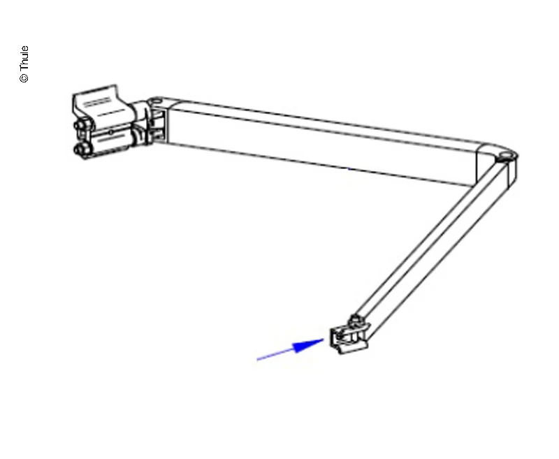 Thule Gelenkarm-Endstück links + rechts – für Omnistor 5102 VW T5 2,60 m, Original Ersatzteil 1500602754