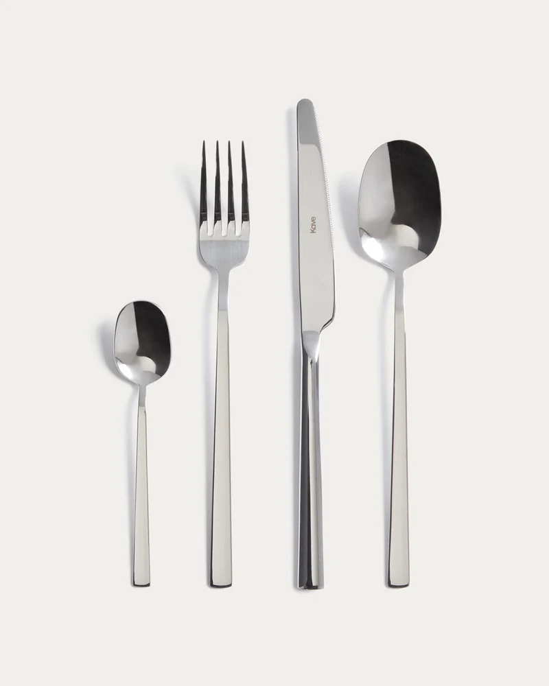 16-teiliges Edelstahl-Besteckset Dilora mit glänzendem Finish