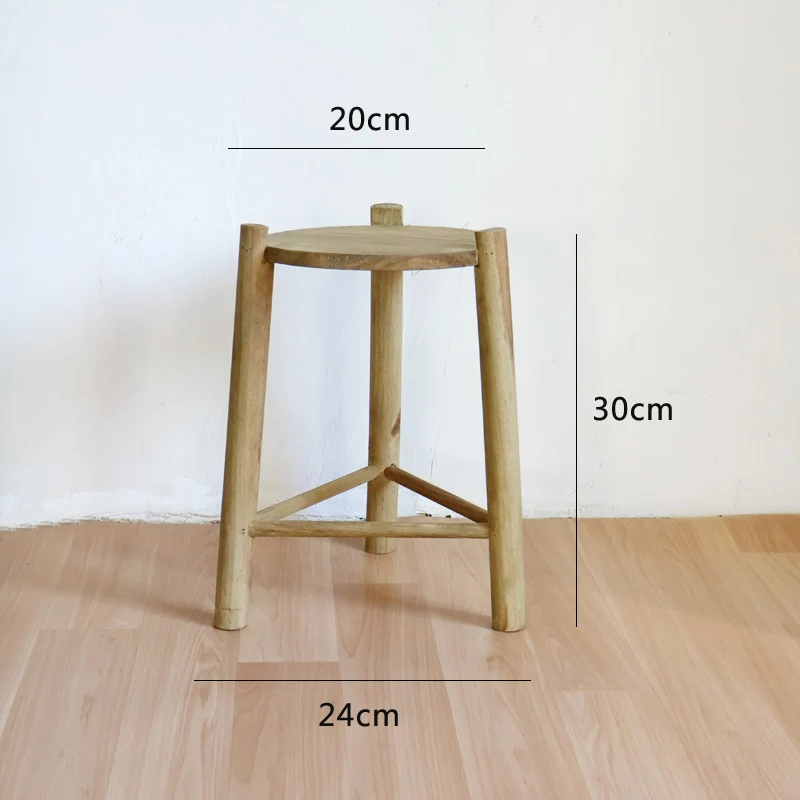 Massiver Holz-Hocker Karnz