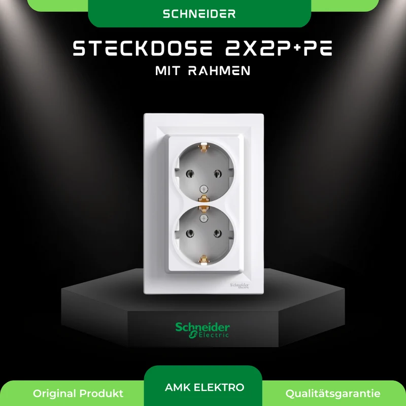 Steckdose 2X2P+PE SCHUKO weiß (DIY) Schneider Asfora EPH9901121