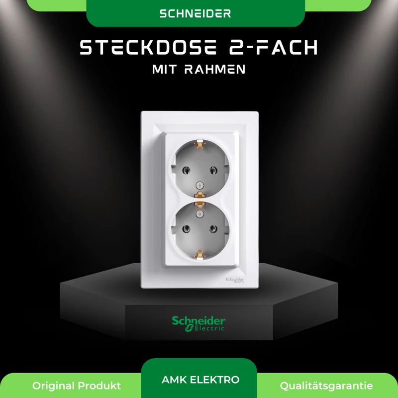 Steckdose 2-fach SCHUKO, weiß Schneider Asfora EPH9900121