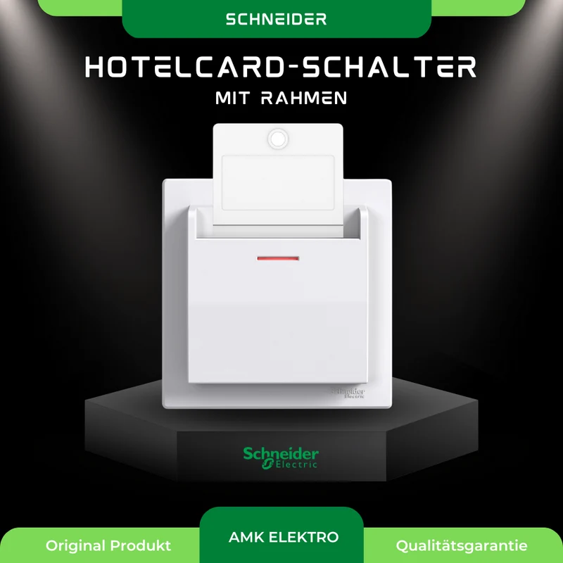 Hotelcard-Schalter (mechanisch) mit Rahmen, weiß Schneider Asfora EPH6200121